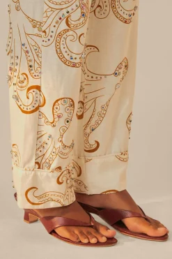 FARM Rio Pantalon|Hauts Courts<Pantalon en lin de qualité supérieure Octopus Fun Euroflax™ Off-White