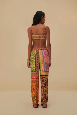 FARM Rio  Pantalon<Pantalon en viscose Lenzing™ Ecovero™ avec foulards multicolores mélan
