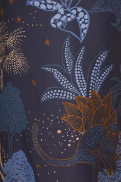 FARM Rio Pantalon<Pantalon Flare Bleu Marine Night Jungle
