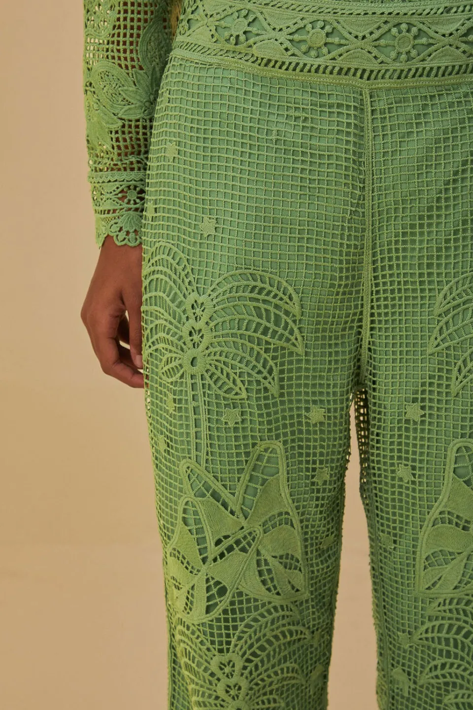 FARM Rio Pantalon<Pantalon Guipire Vert