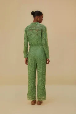 FARM Rio Pantalon<Pantalon Guipire Vert