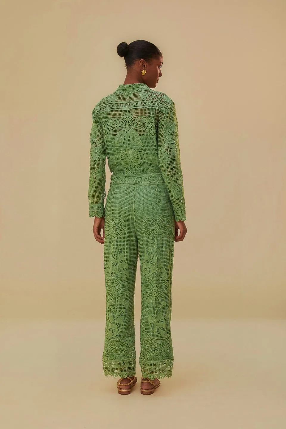 FARM Rio Pantalon<Pantalon Guipire Vert