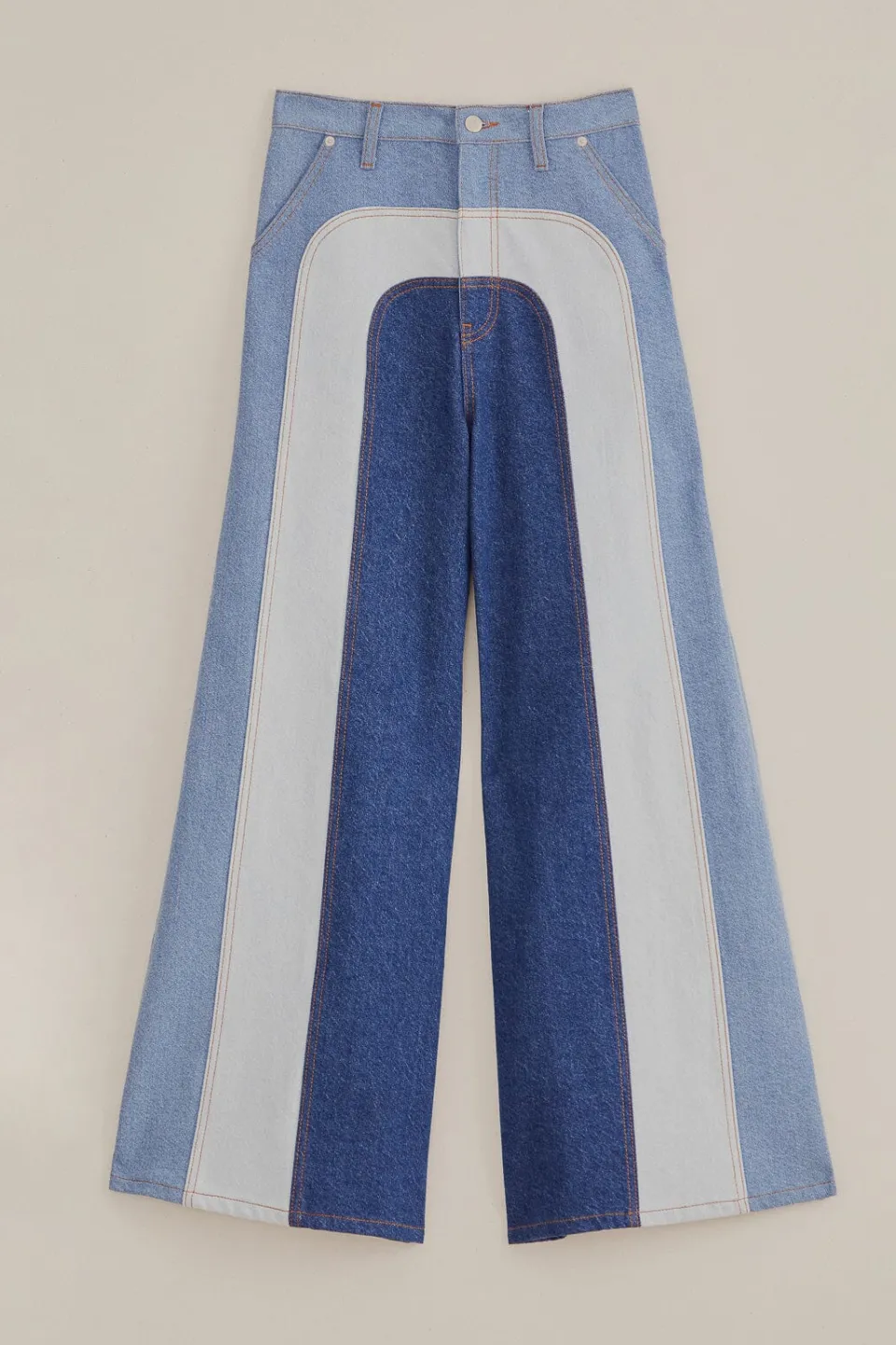 FARM Rio Pantalon<Pantalon large en denim patchwork
