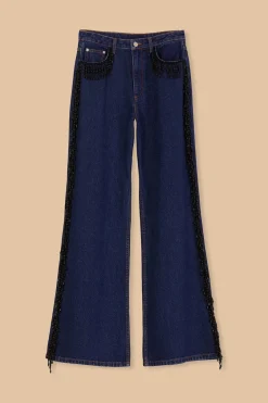 FARM Rio Pantalon<Pantalon Large Franges Perles