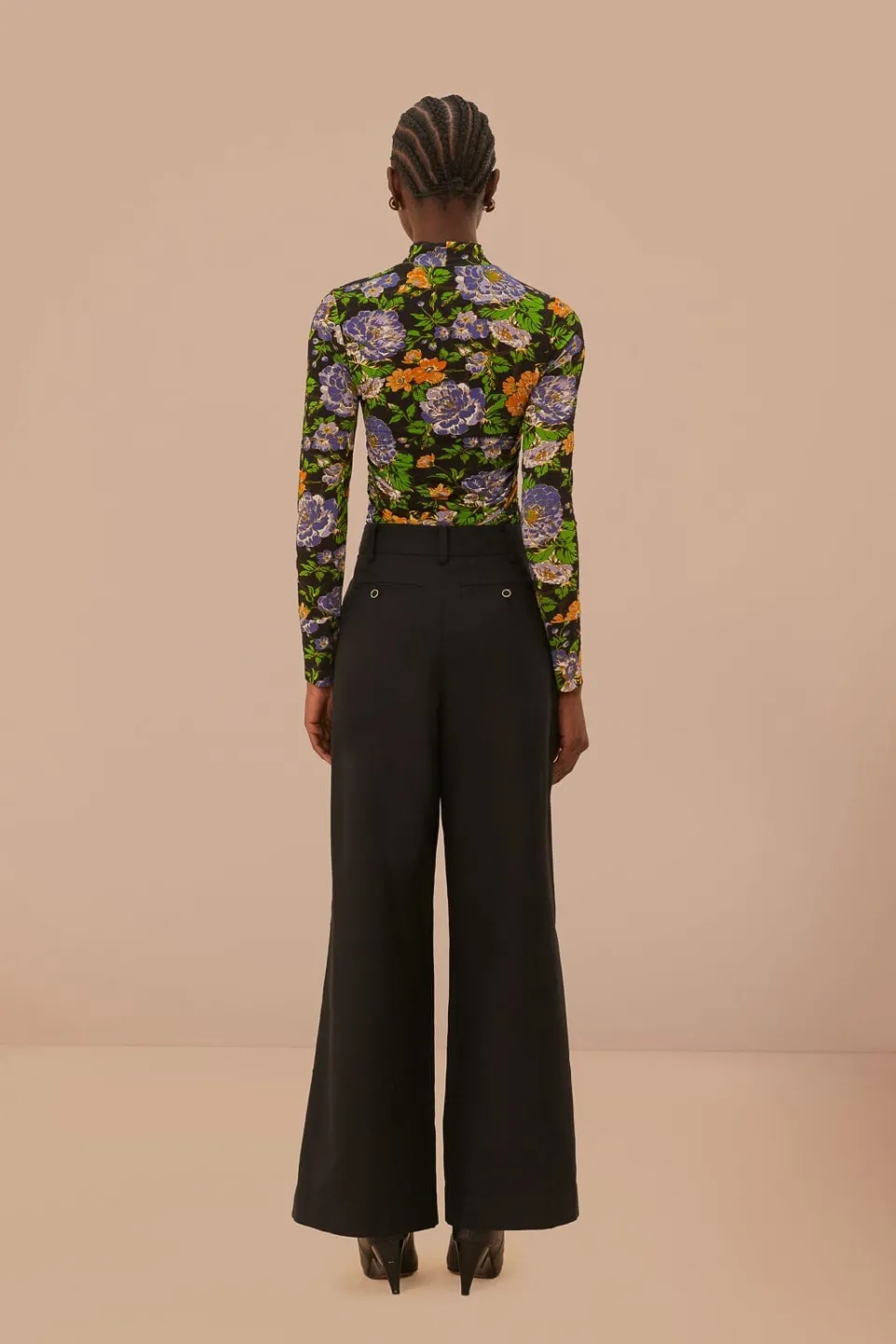 FARM Rio Pantalon<Pantalon noir taille haute
