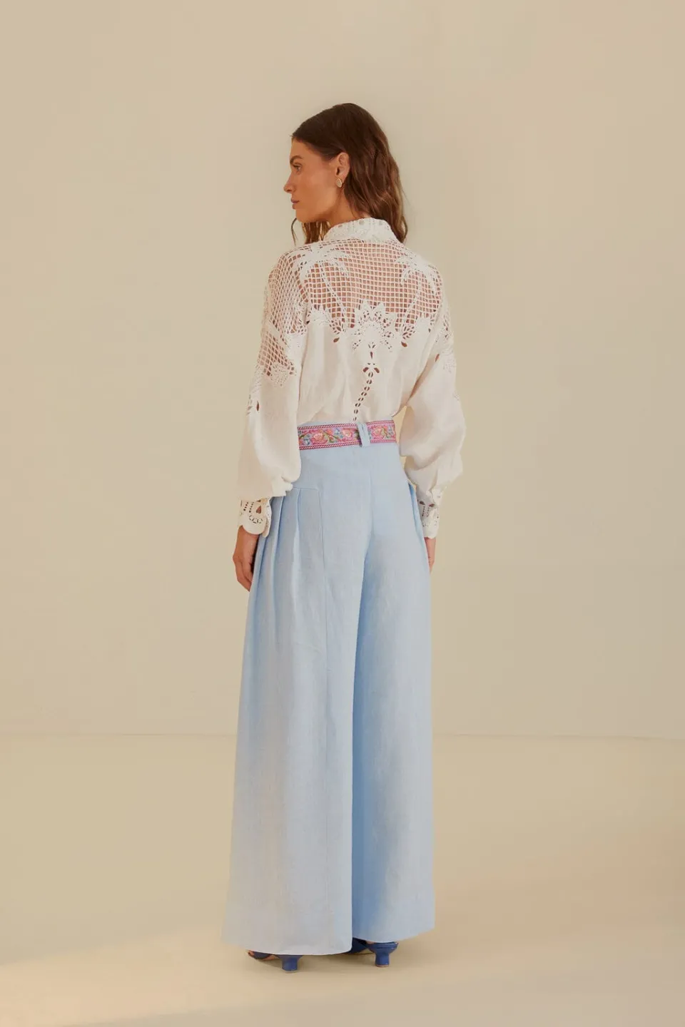 FARM Rio Pantalon<Pantalon plissé en lin de qualité supérieure Euroflax™ bleu clair
