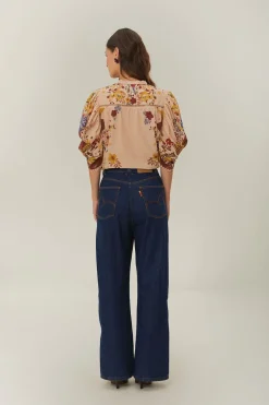 FARM Rio  Pantalon<Pantalon taille haute en denim foncé