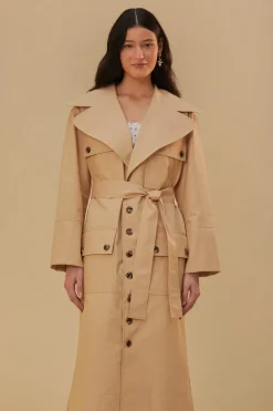 FARM Rio Manteaux<Poches sur un trench-coat couleur chair