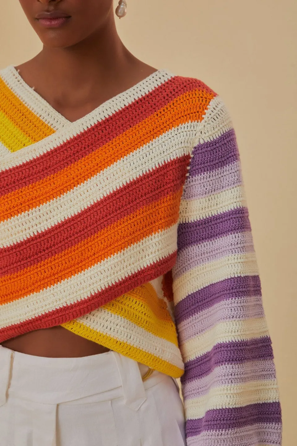 FARM Rio Pulls Et Sweat-shirts<Pull au crochet à rayures coucher de soleil