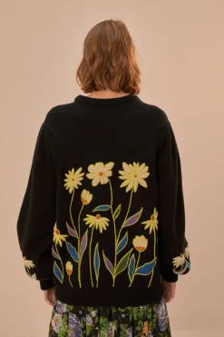 FARM Rio Pulls Et Sweat-shirts<Pull en tricot brodé Black Farm Rio Flowers