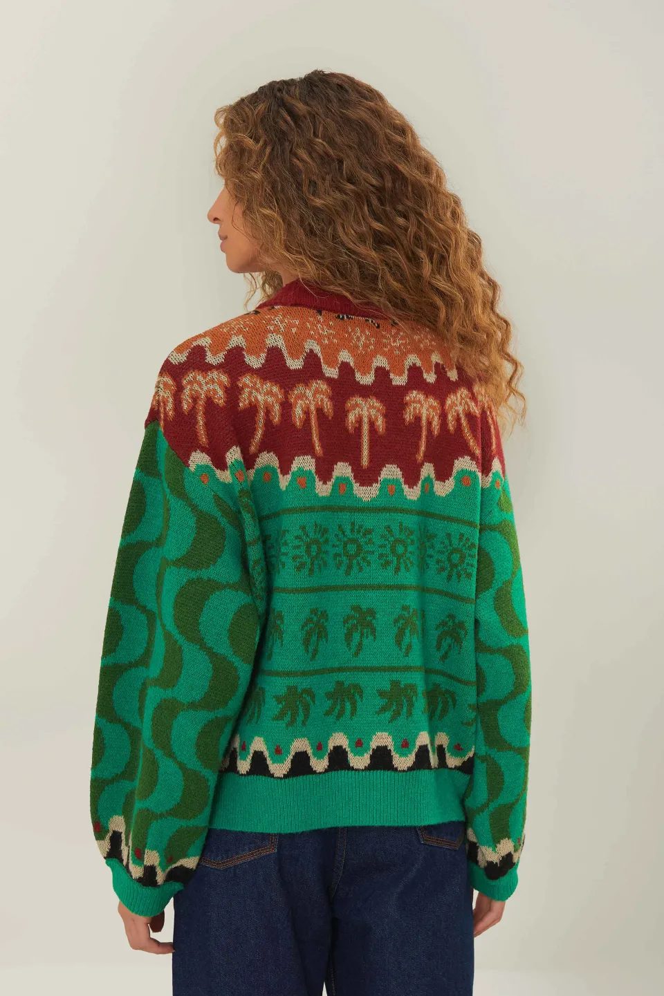 FARM Rio Pulls Et Sweat-shirts<Pull en tricot vert à motifs de toucans de Noël