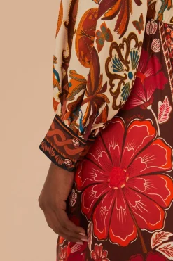 FARM Rio Robes Midi<Robe chemise mi-longue multicolore en viscose LENZING™ ECOVERO™ Mirand