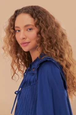 FARM Rio  Robes Courtes<Robe courte à empiècement ouvert bleu marine