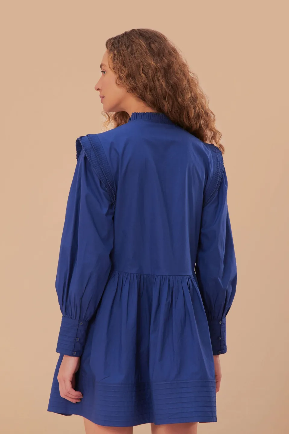 FARM Rio Robes Courtes<Robe courte à empiècement ouvert bleu marine