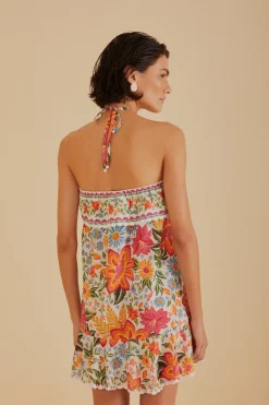 FARM Rio  Robes Courtes<Robe courte blanc cassé Bloom Garden