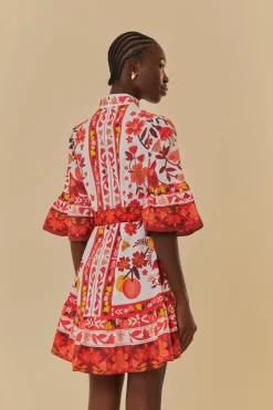 FARM Rio Robes Courtes<Robe courte blanc cassé Romantic Orchard