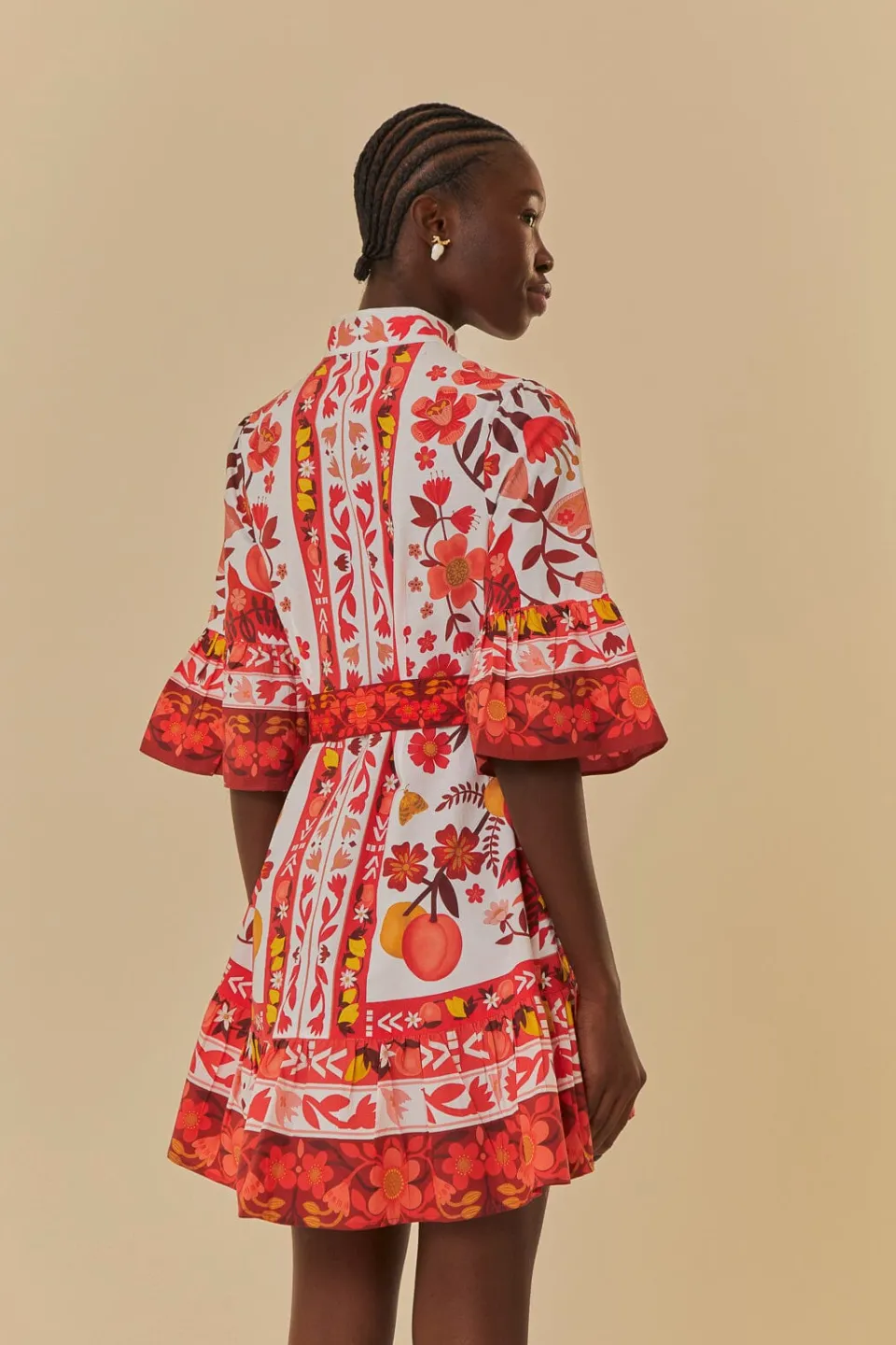 FARM Rio Robes Courtes<Robe courte blanc cassé Romantic Orchard