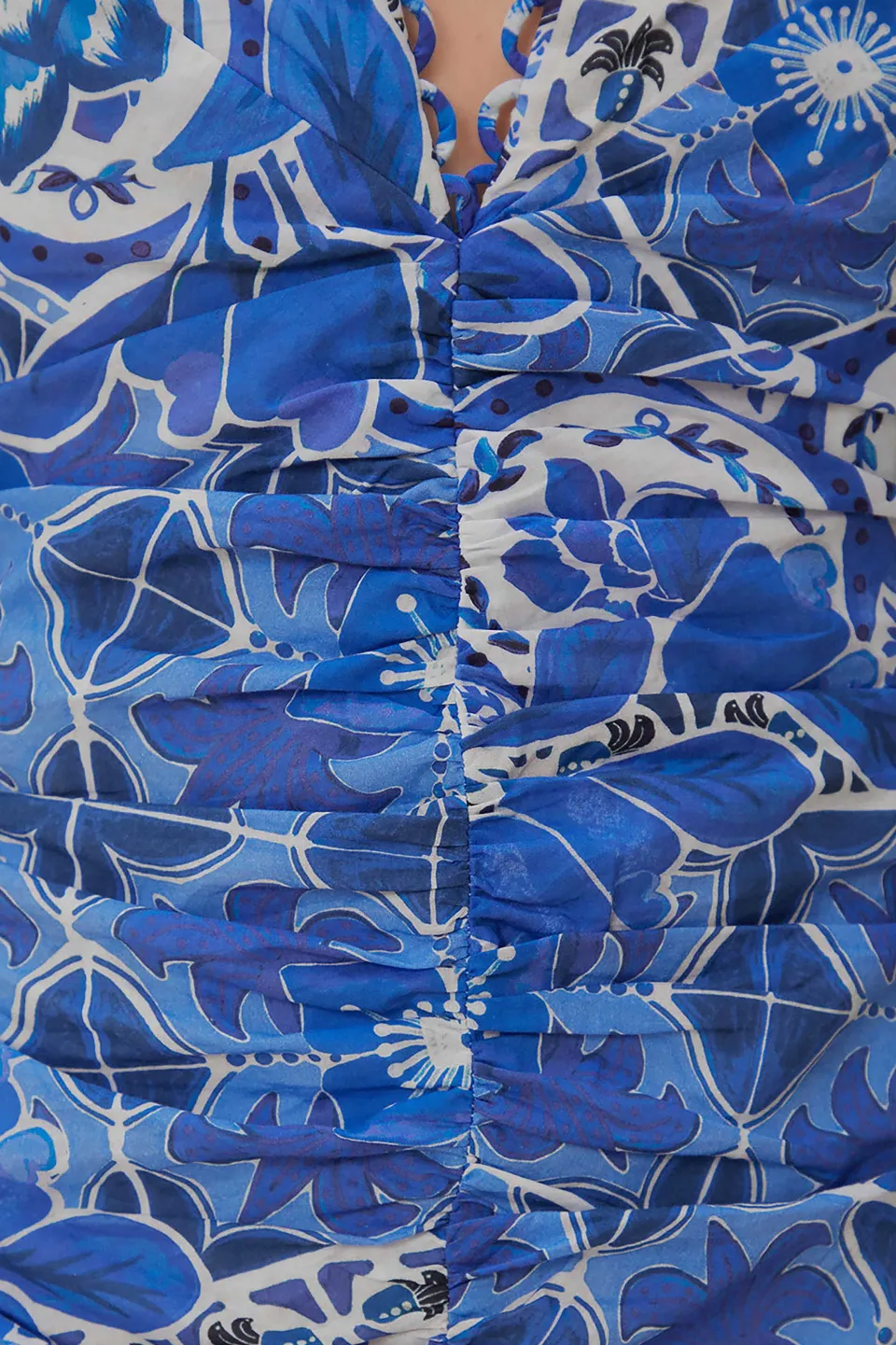 FARM Rio Robes Courtes<Robe courte bleue à manches courtes Tile Dream