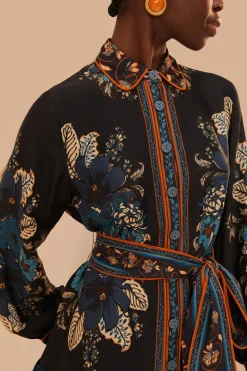 FARM Rio  Robes Courtes<Robe courte en viscose LENZING™ ECOVERO™ à motif floral noir