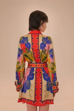 FARM Rio Robes Courtes<Robe courte foulard surréaliste sable