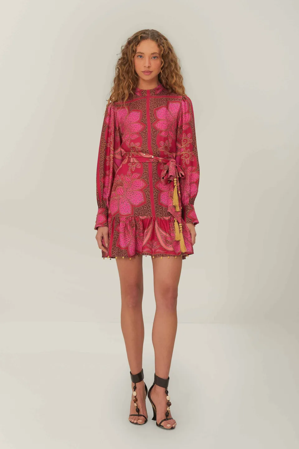 FARM Rio Robes Courtes<Robe courte glamour à imprimé floral rose en LENZING™ ECOVERO™