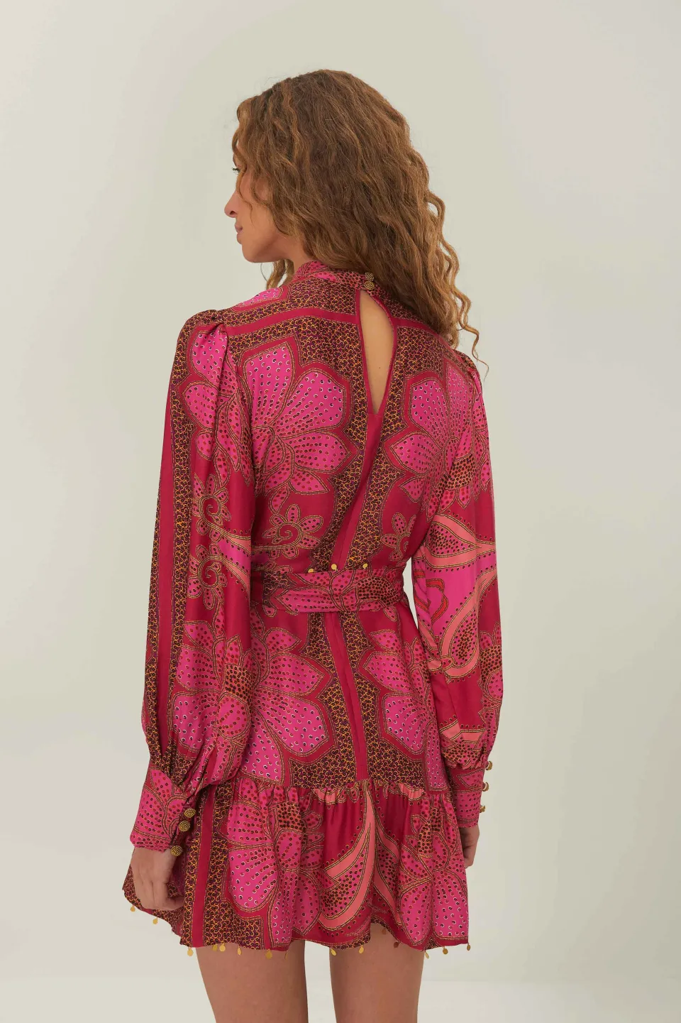 FARM Rio Robes Courtes<Robe courte glamour à imprimé floral rose en LENZING™ ECOVERO™