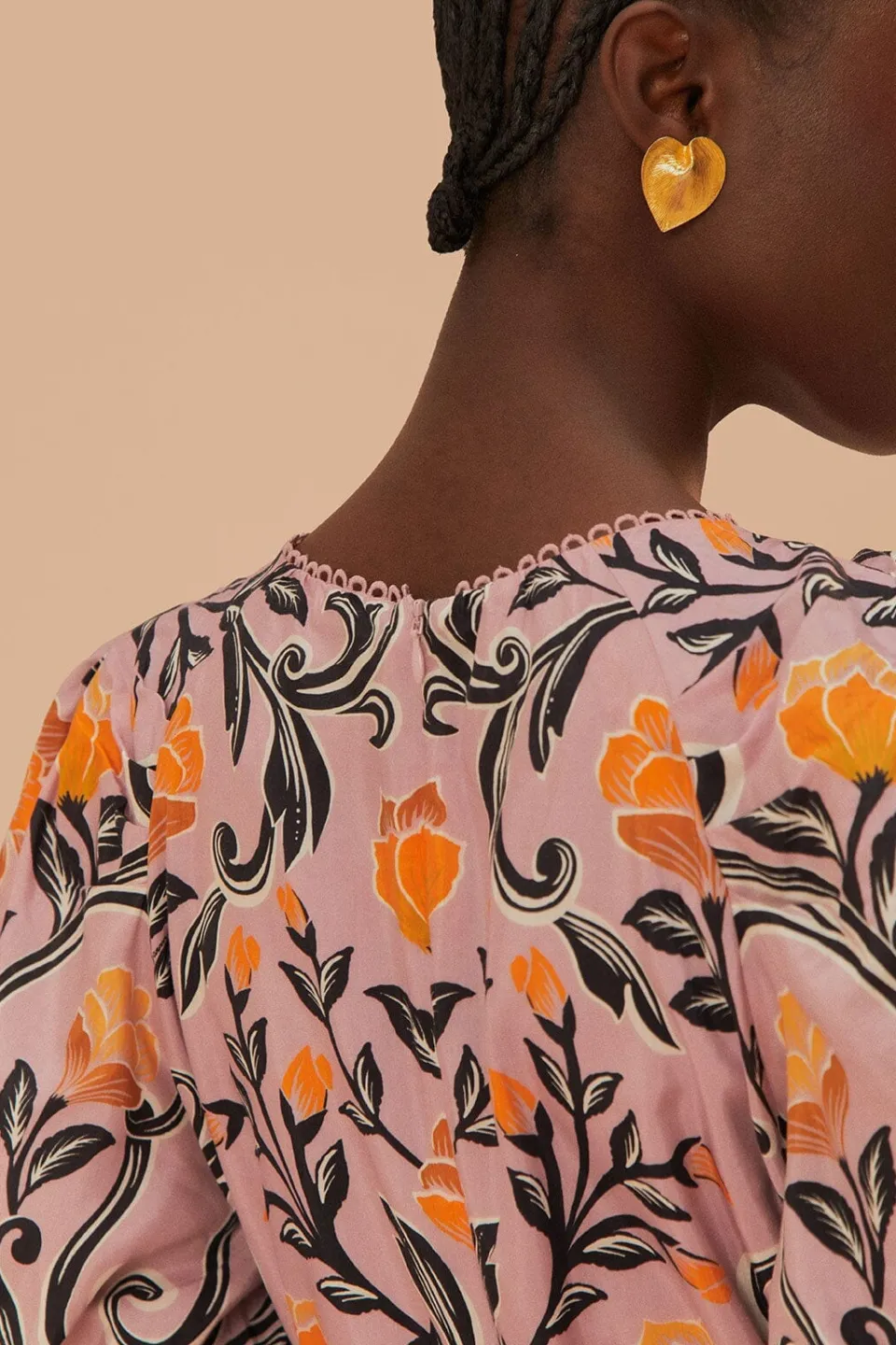 FARM Rio Robes Courtes<Robe courte lilas à imprimé floral arabesque