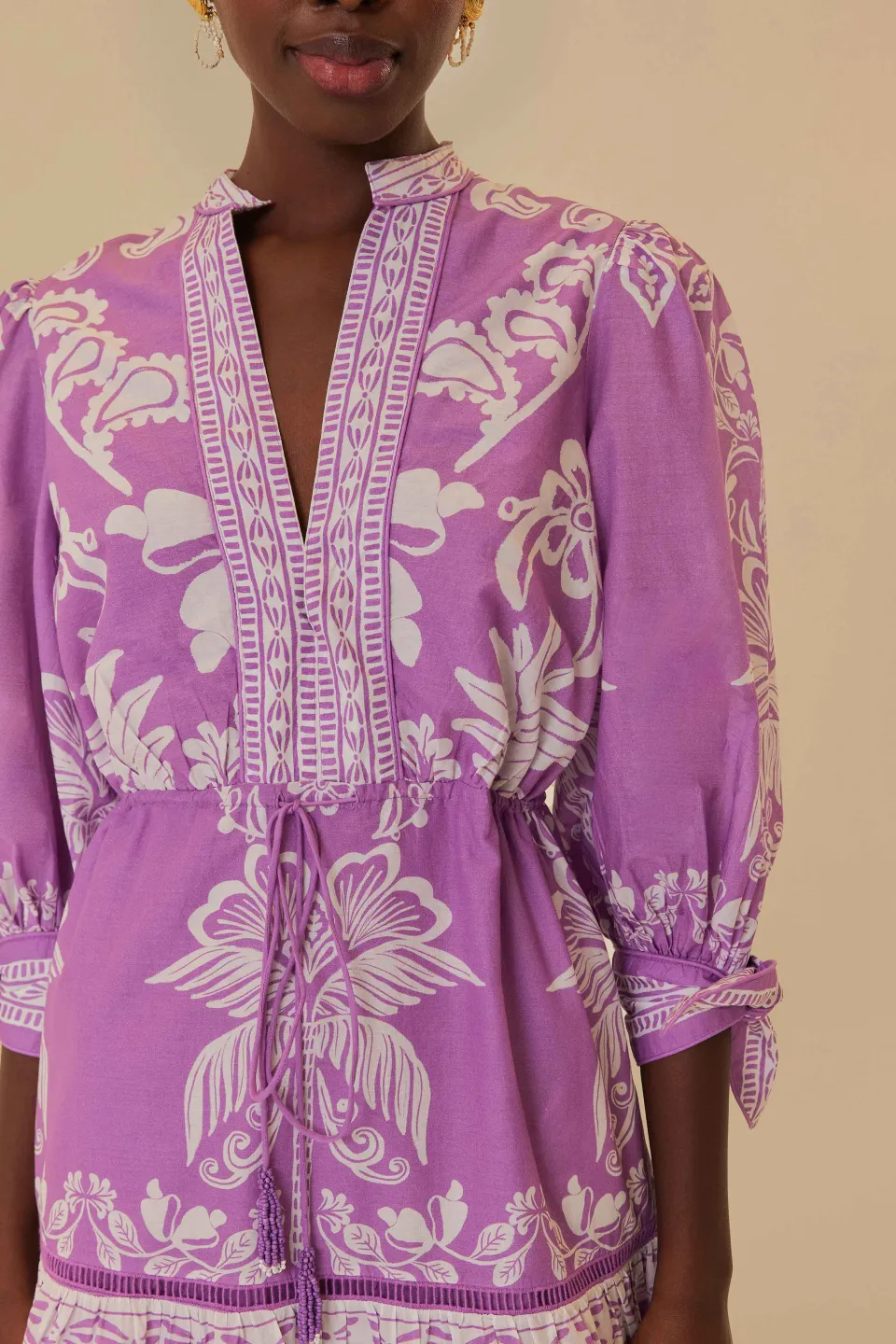 FARM Rio Robes Courtes<Robe courte lilas Sweet Garden