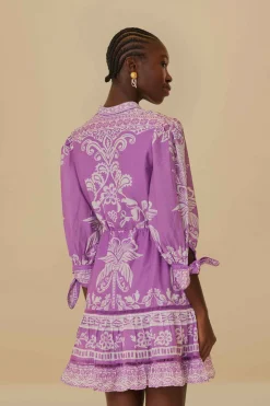 FARM Rio Robes Courtes<Robe courte lilas Sweet Garden