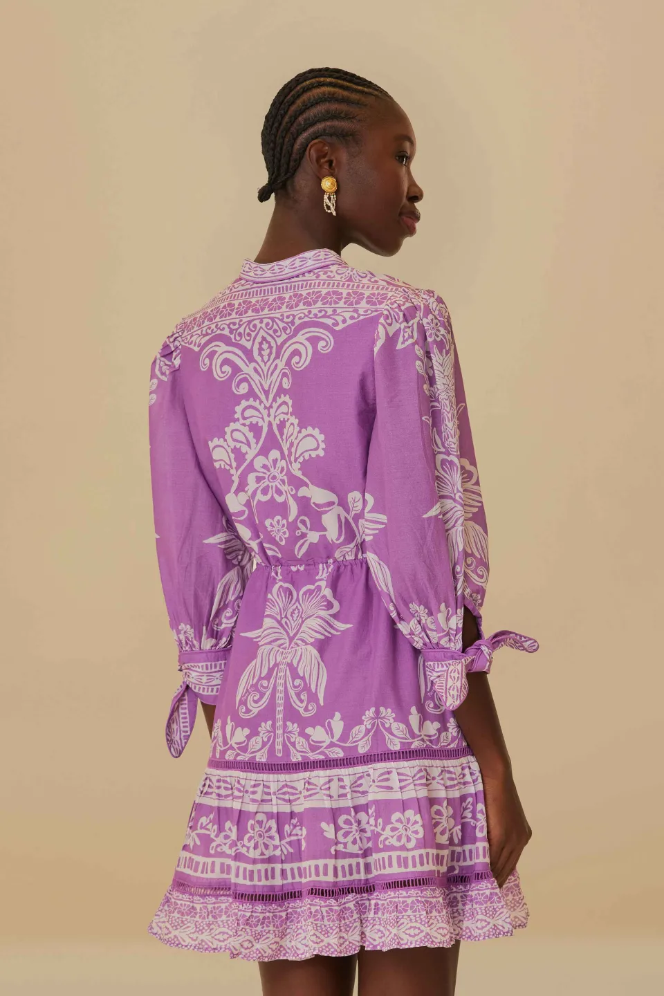 FARM Rio Robes Courtes<Robe courte lilas Sweet Garden
