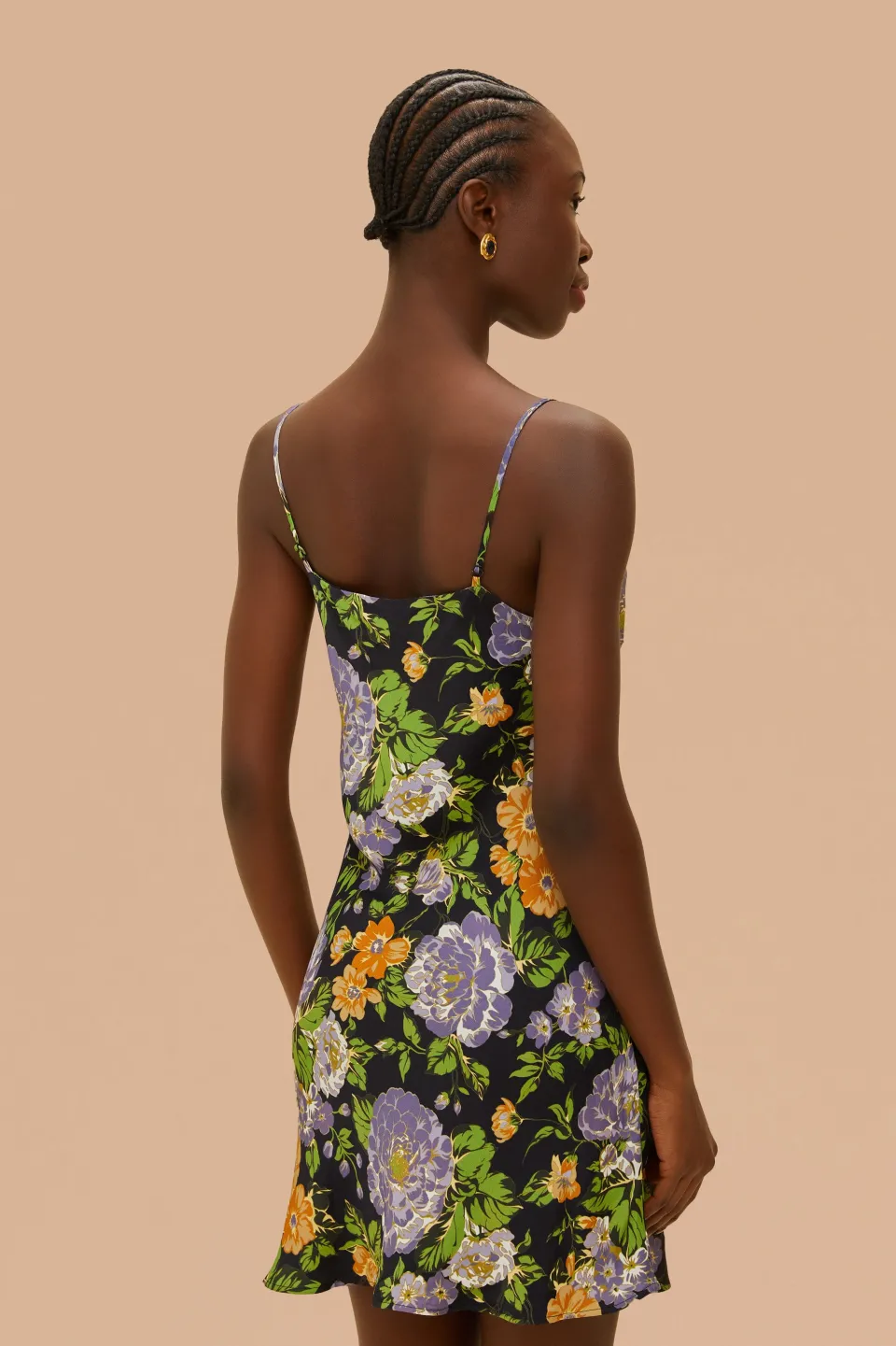 FARM Rio Robes Courtes<Robe courte noire sans manches à imprimé floral Capri