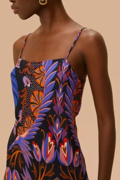 FARM Rio Robes Courtes<Robe courte noire sans manches Heart Forest