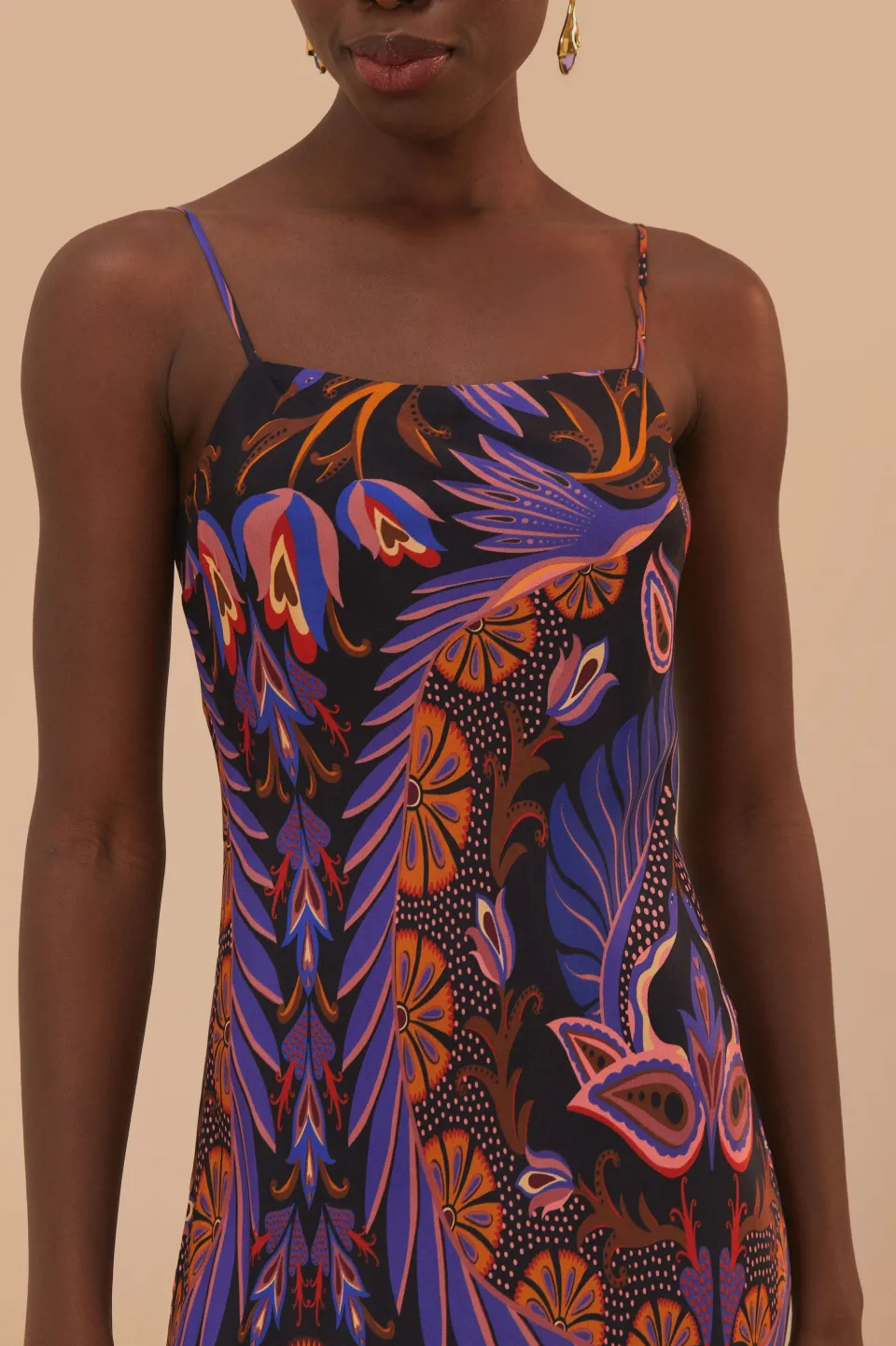 FARM Rio Robes Courtes<Robe courte noire sans manches Heart Forest