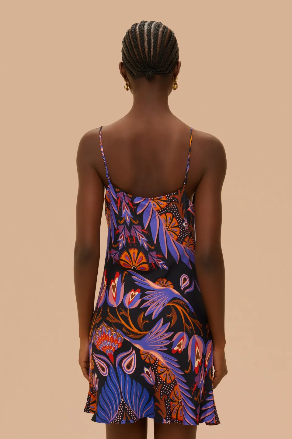 FARM Rio Robes Courtes<Robe courte noire sans manches Heart Forest
