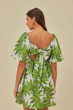 FARM Rio  Robes Courtes<Robe courte Off-White Palms Fan