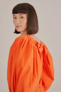 FARM Rio  Robes Courtes<Robe courte orange à dos ouvert