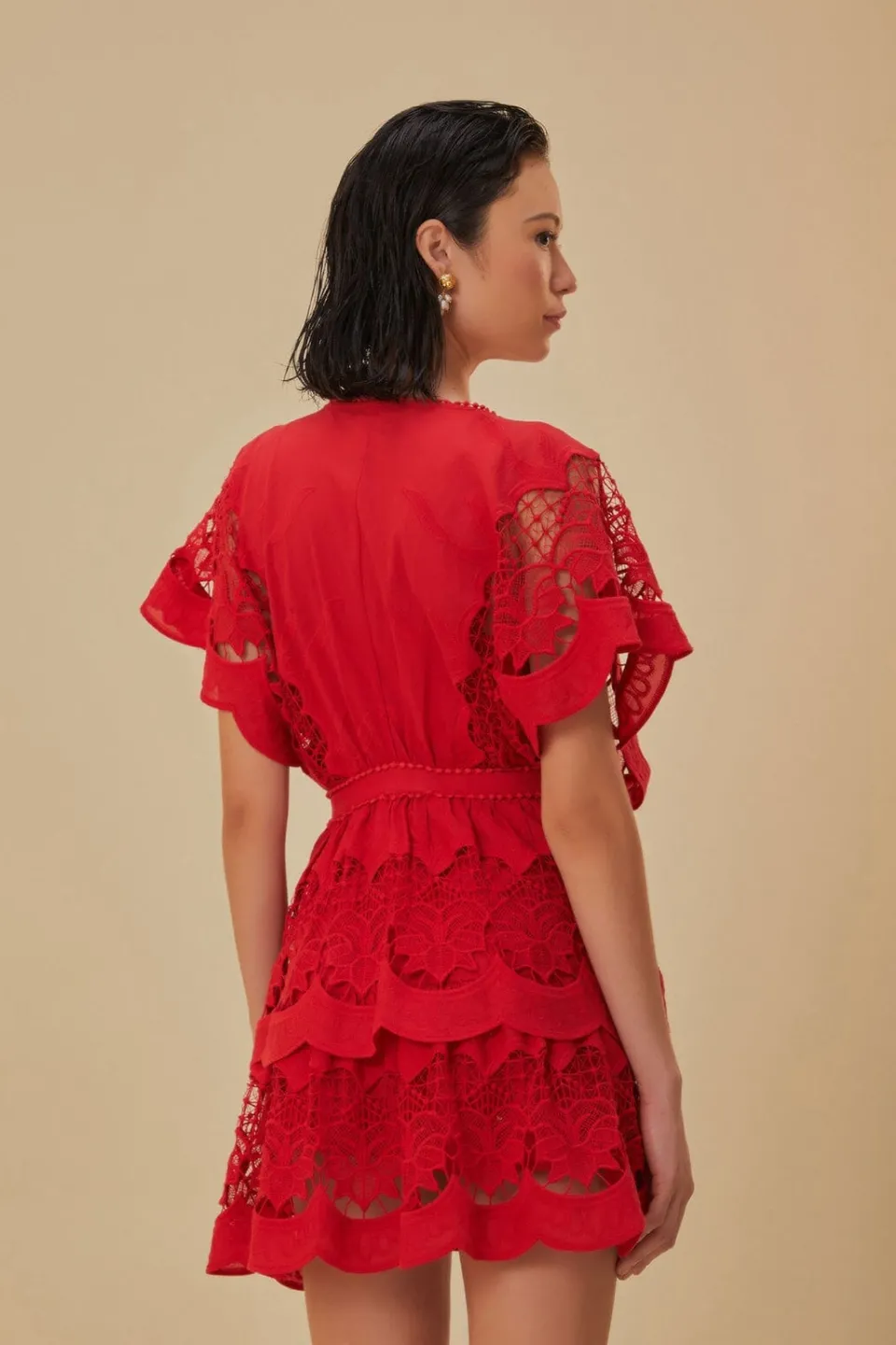 FARM Rio Robes Courtes<Robe courte Richelieu rouge