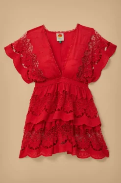 FARM Rio Robes Courtes<Robe courte Richelieu rouge
