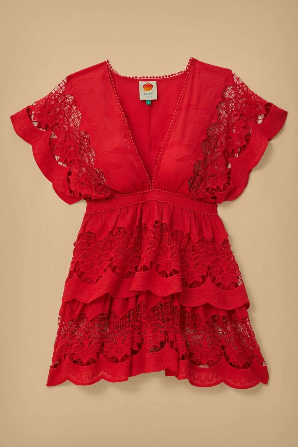 FARM Rio Robes Courtes<Robe courte Richelieu rouge