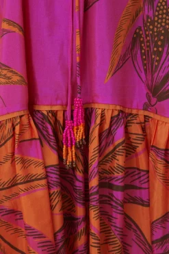 FARM Rio Robes Courtes<Robe courte rose à épaules dénudées Beach Forest