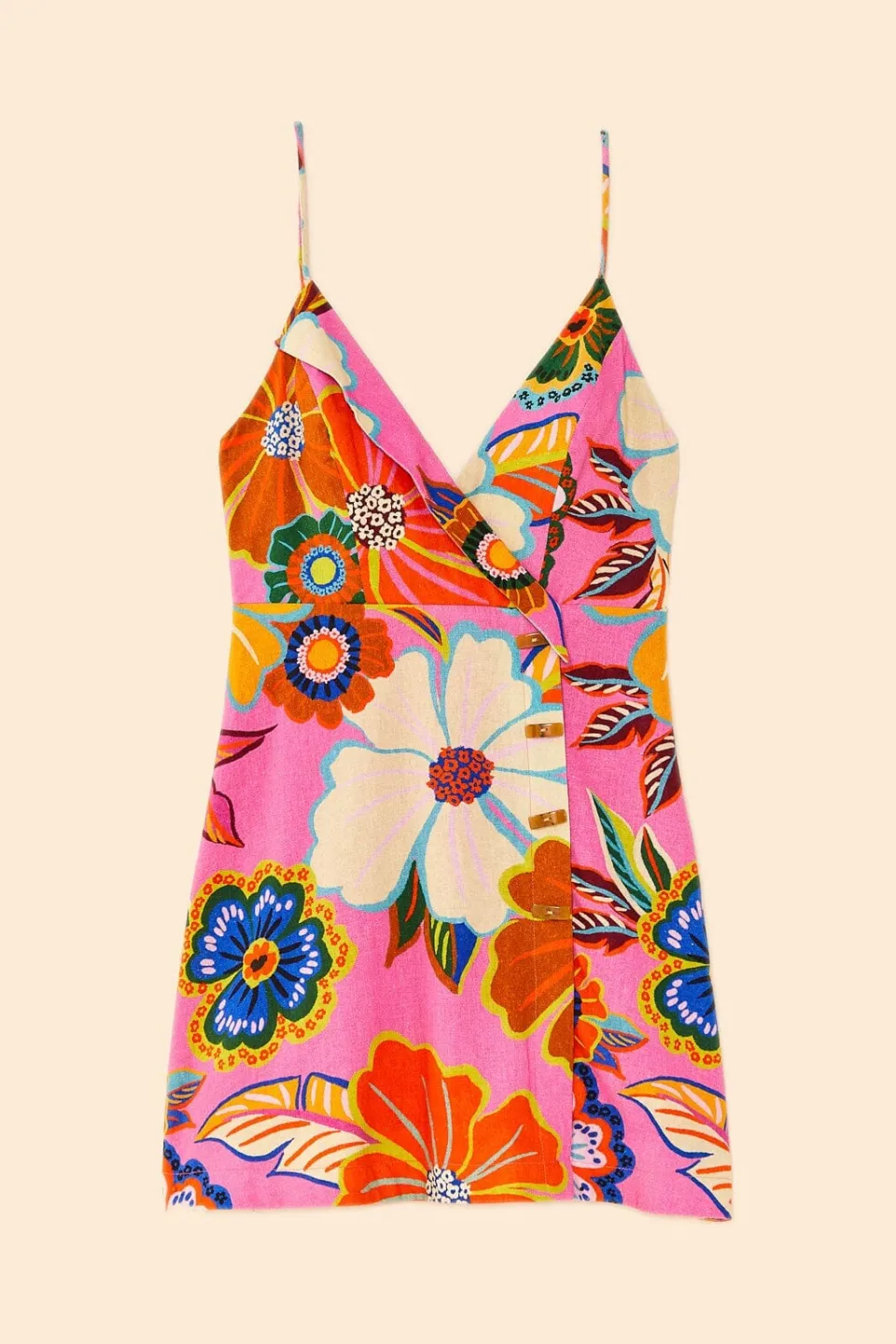FARM Rio Robes Courtes<Robe courte rose Full Garden