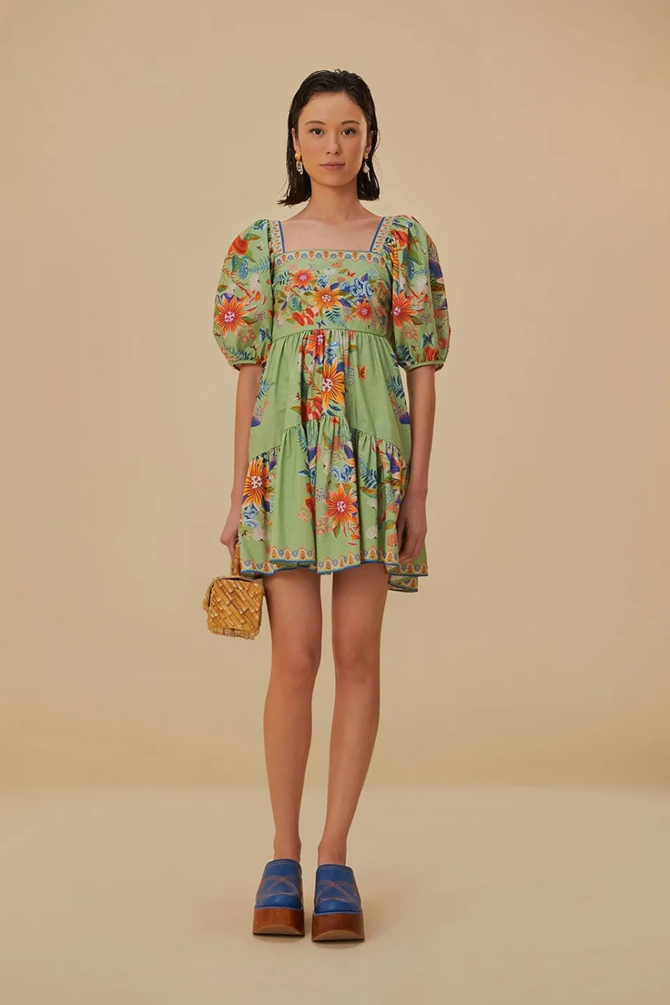 FARM Rio Robes Courtes<Robe courte verte Bright Yard