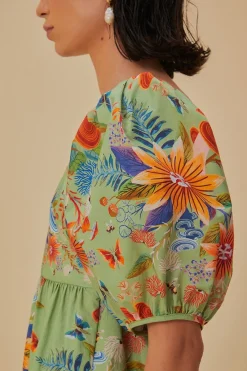 FARM Rio  Robes Courtes<Robe courte verte Bright Yard