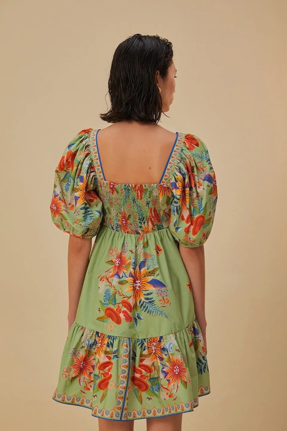 FARM Rio Robes Courtes<Robe courte verte Bright Yard