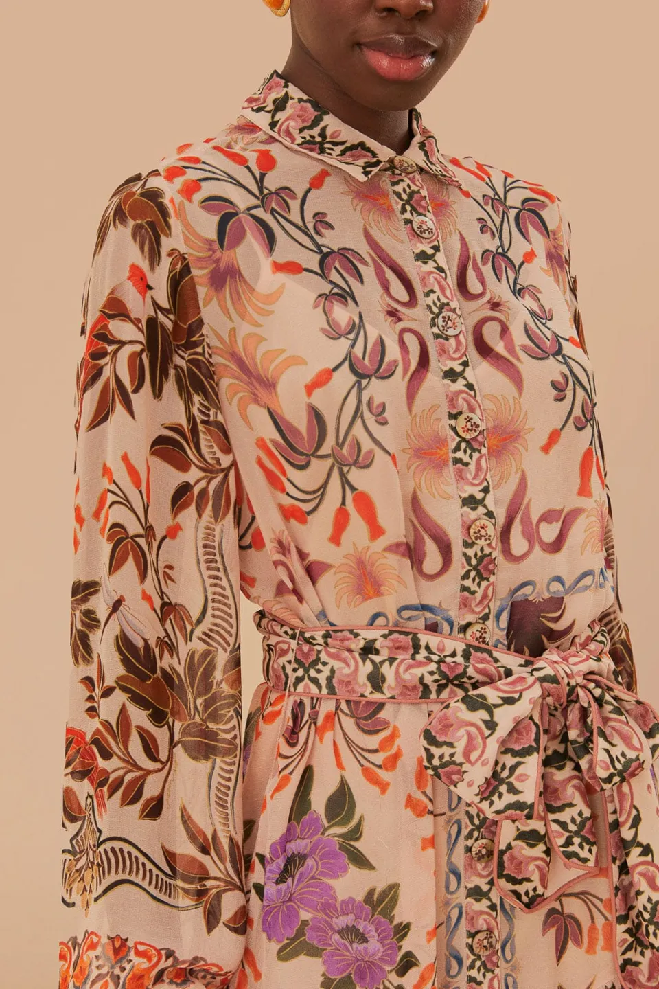 FARM Rio Robes Courtes<Robe courte Winter Garden couleur crème