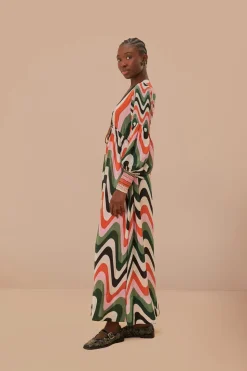 FARM Rio Robes Longues<Robe longue à dégradé de vagues multicolores