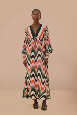 FARM Rio  Robes Longues<Robe longue à dégradé de vagues multicolores