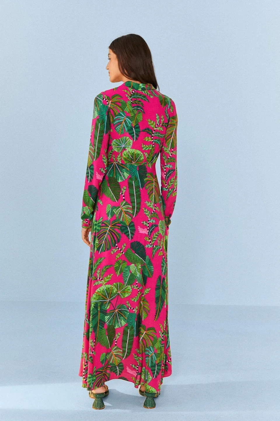 FARM Rio Robes Longues<Robe longue à feuilles roses
