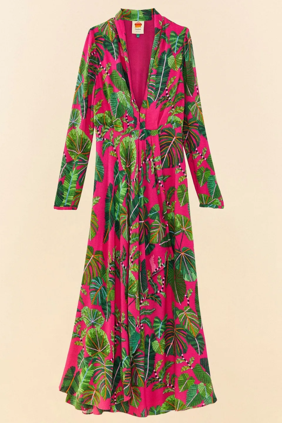 FARM Rio Robes Longues<Robe longue à feuilles roses