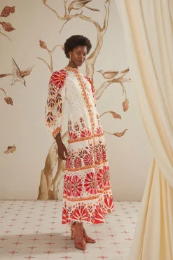 FARM Rio Robes Longues<Robe longue à fleurs Ainika blanc cassé